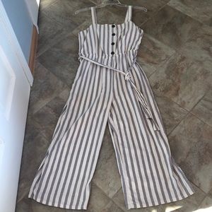 Lavender and Crème Striped Jumpsuit